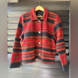 Country Clothing Co M Cheyenne Collection Western Aztec Jacket Silver But